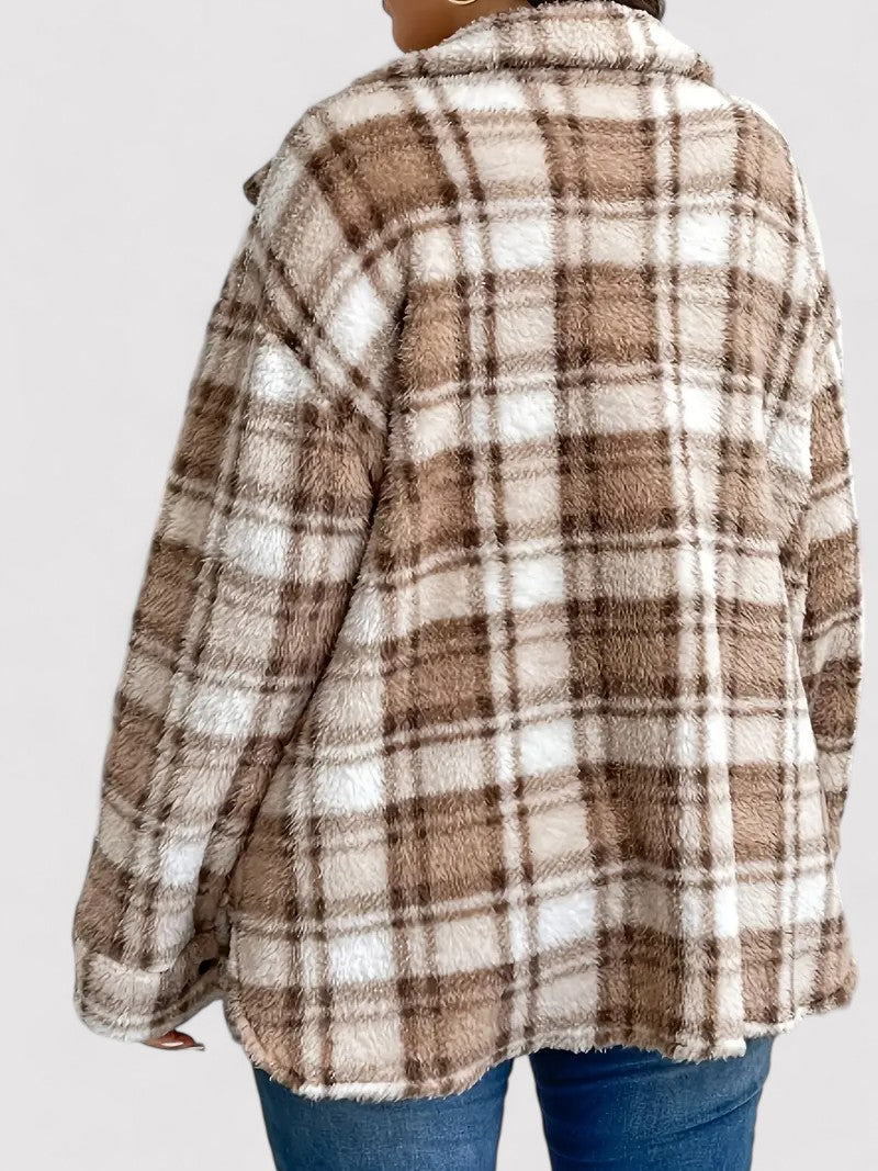 Women’s Button-Up Plaid Jacket