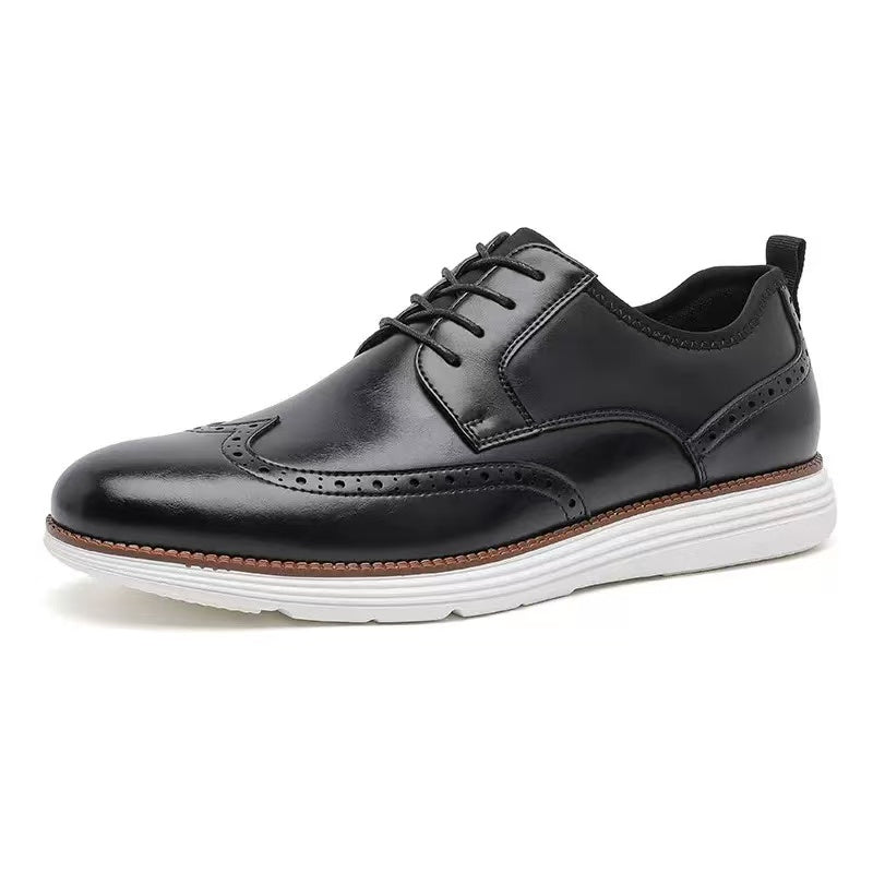 Oxford Lace-Up Shoes with Contrast Sole