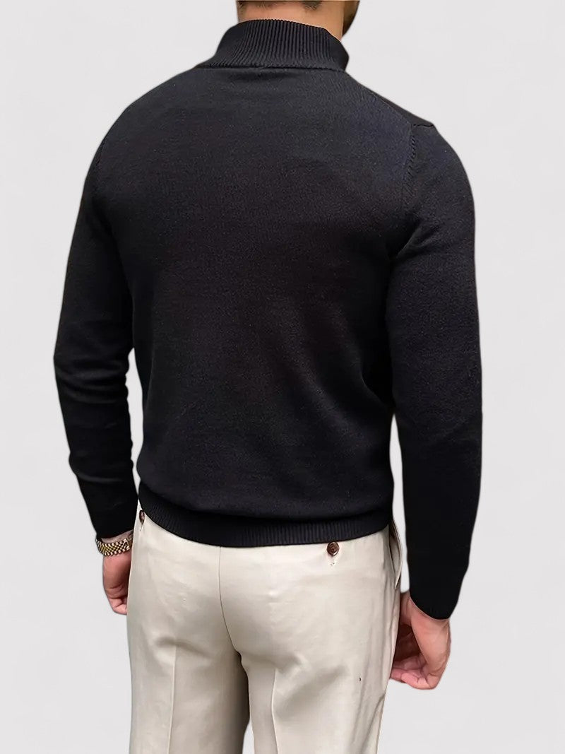 Men’s Mock Neck Half-Zip Sweater