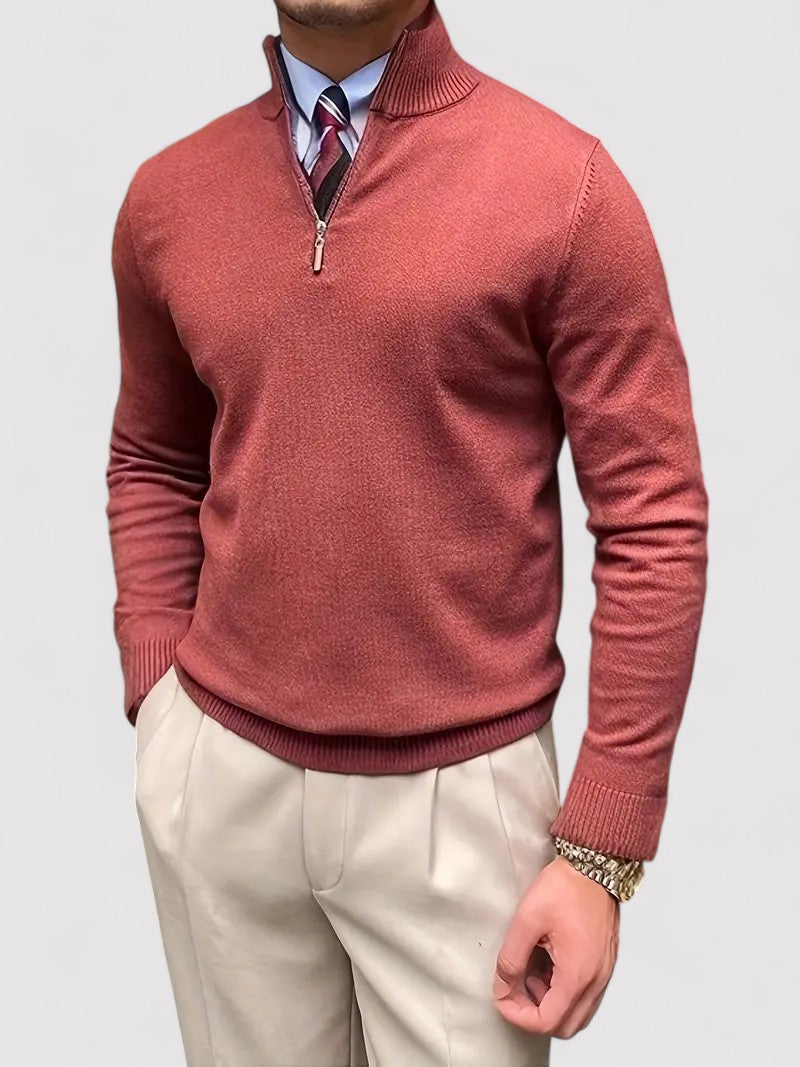 Men’s Mock Neck Half-Zip Sweater