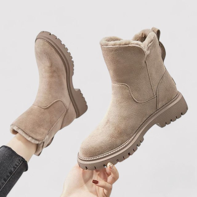 Women's Ankle-Length Zip Boots with Textile Lining