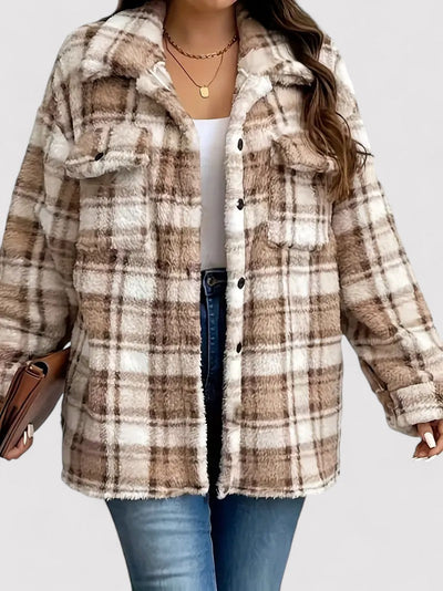 Women’s Button-Up Plaid Jacket