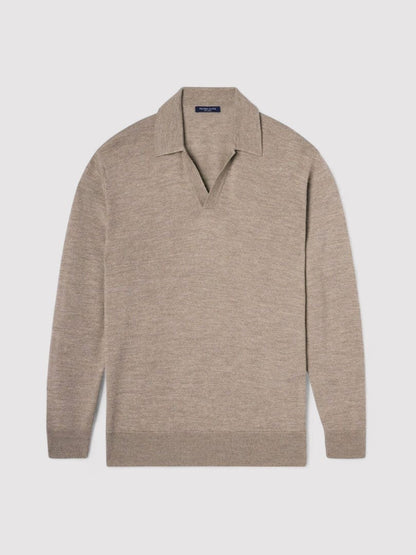 Old money Men's Long Sleeve Polo Sweater