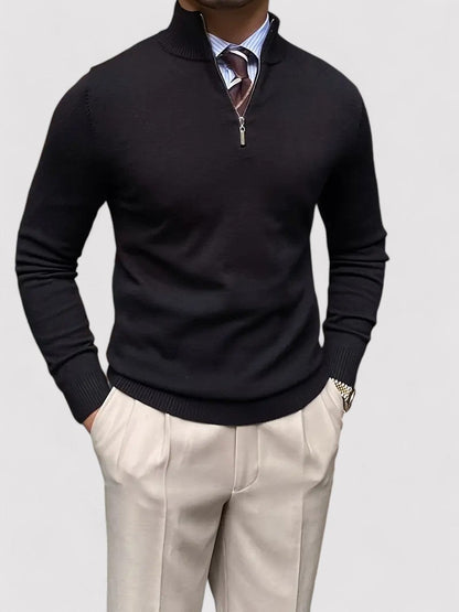 Men’s Mock Neck Half-Zip Sweater