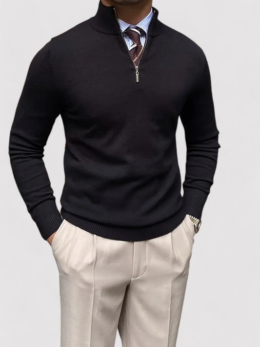 Men’s Mock Neck Half-Zip Sweater