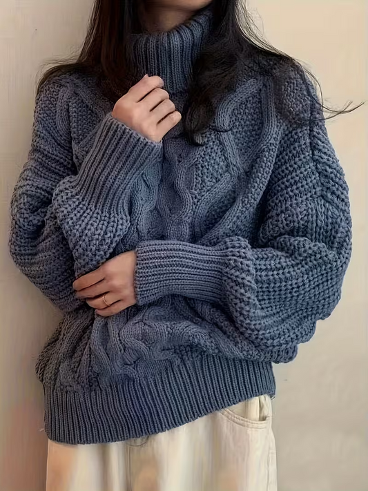 Women’s Cable Knit Turtleneck Sweater