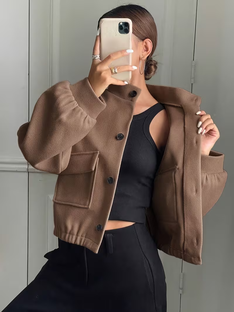 Women’s Vintage Style Button-Up Jacket