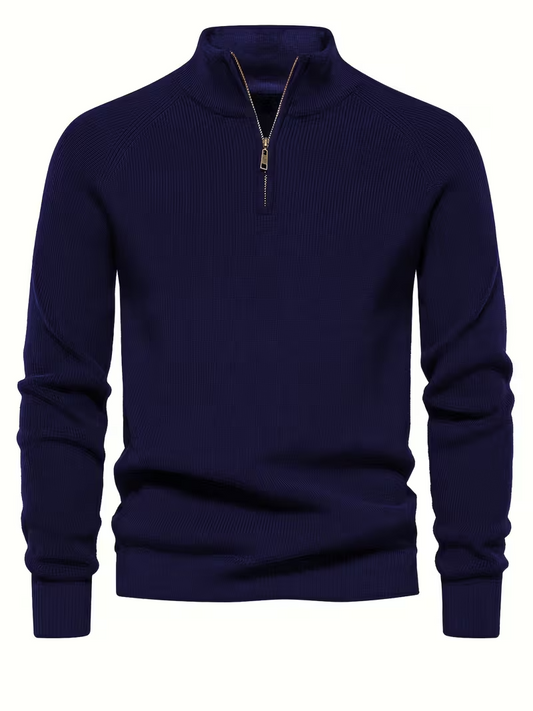 Men’s Mock Neck Half-Zip Sweater